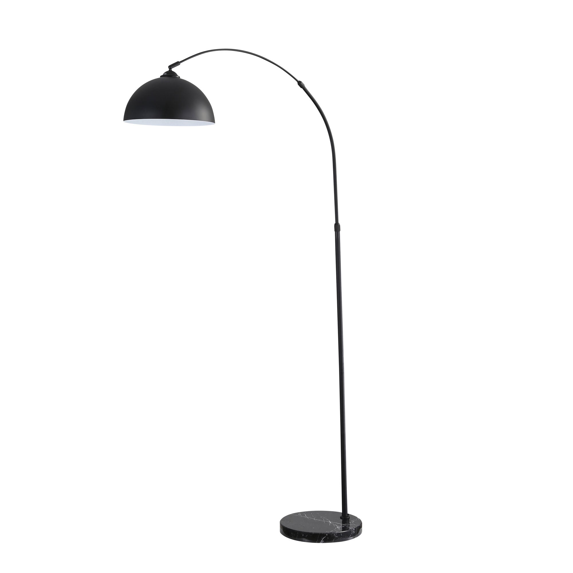 Marmo Black Arc Floor Lamp with Marble Base