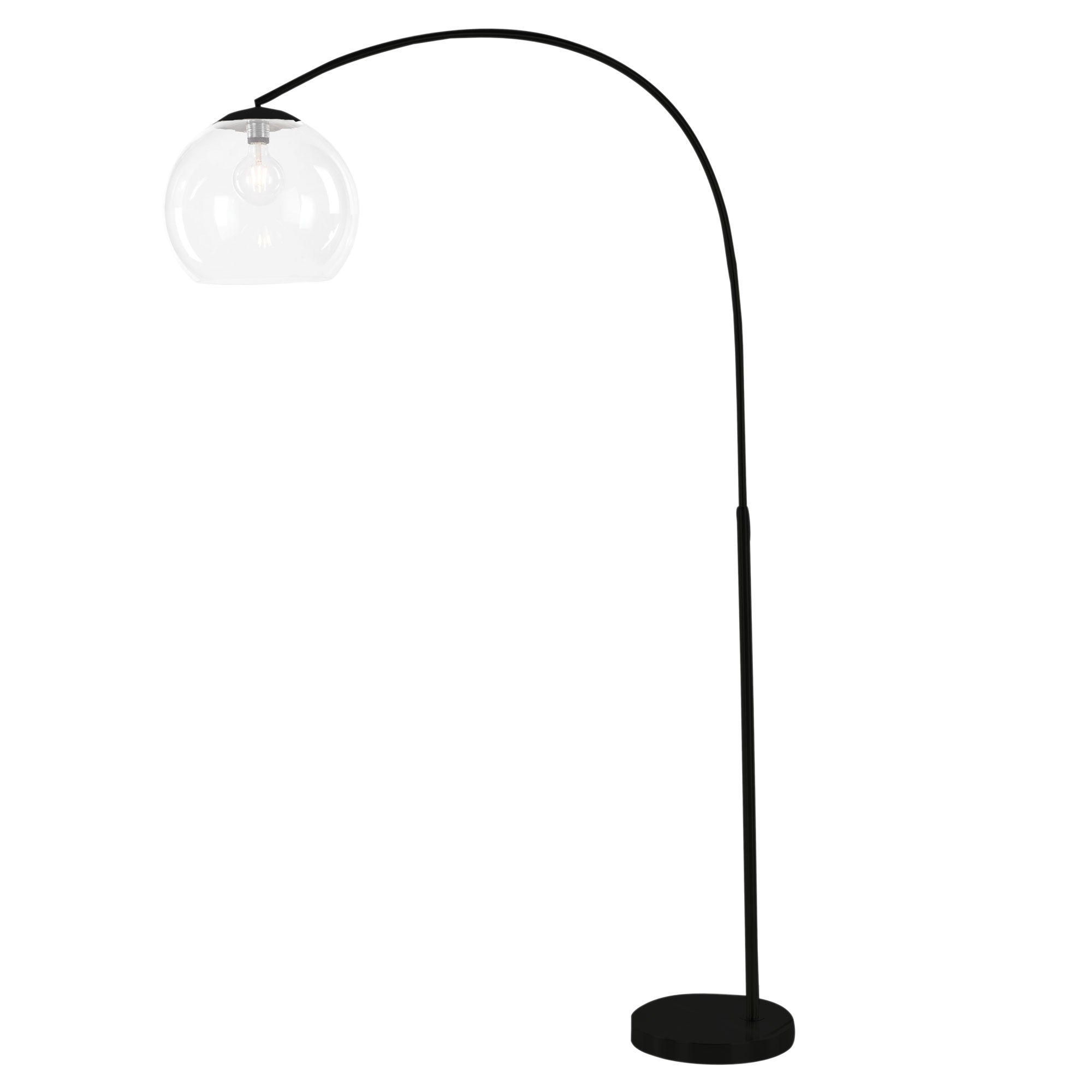 Over Arc Lamp Over Black With Acrylic Shade