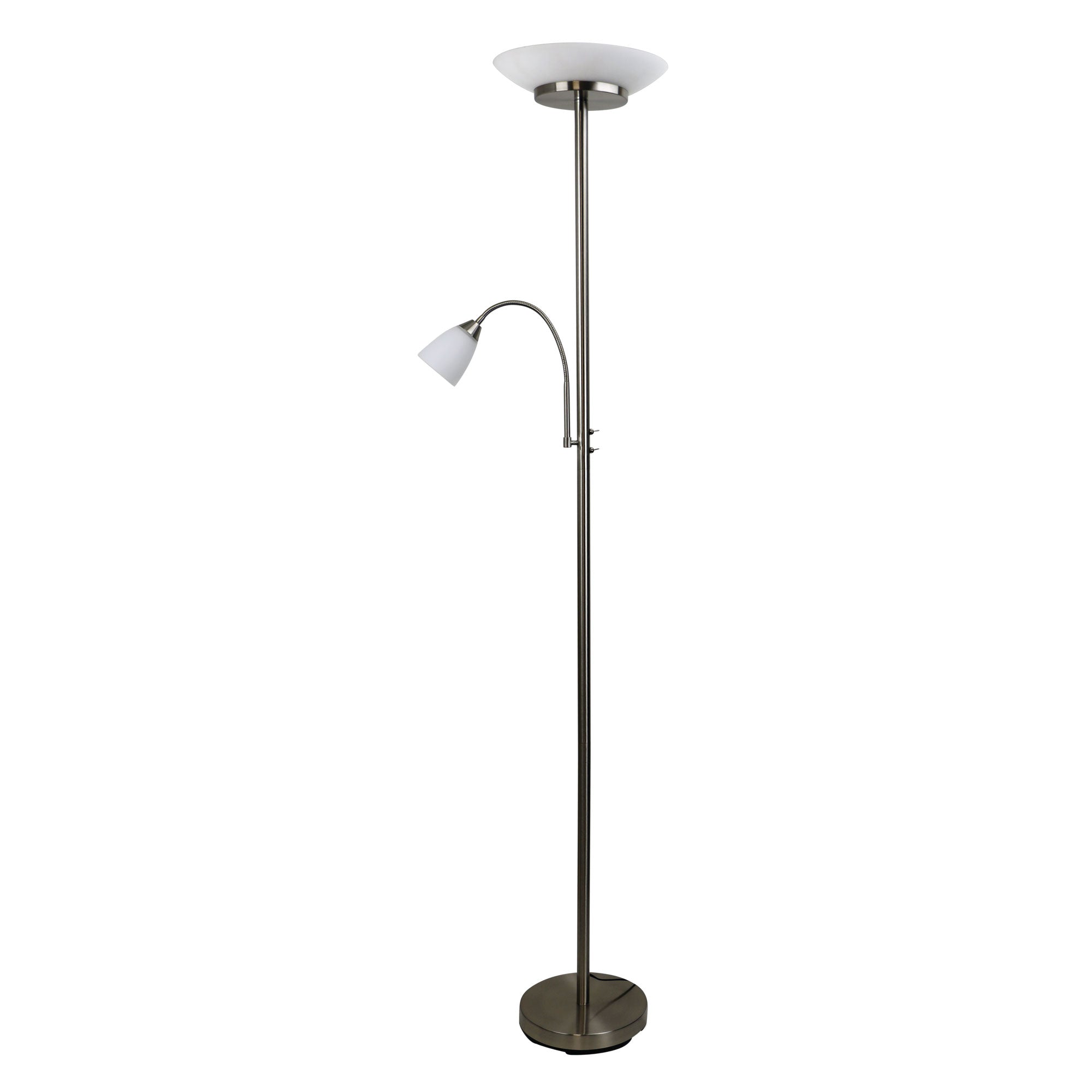 Siena Mother And Child LED Floor Lamp Brushed Chrome