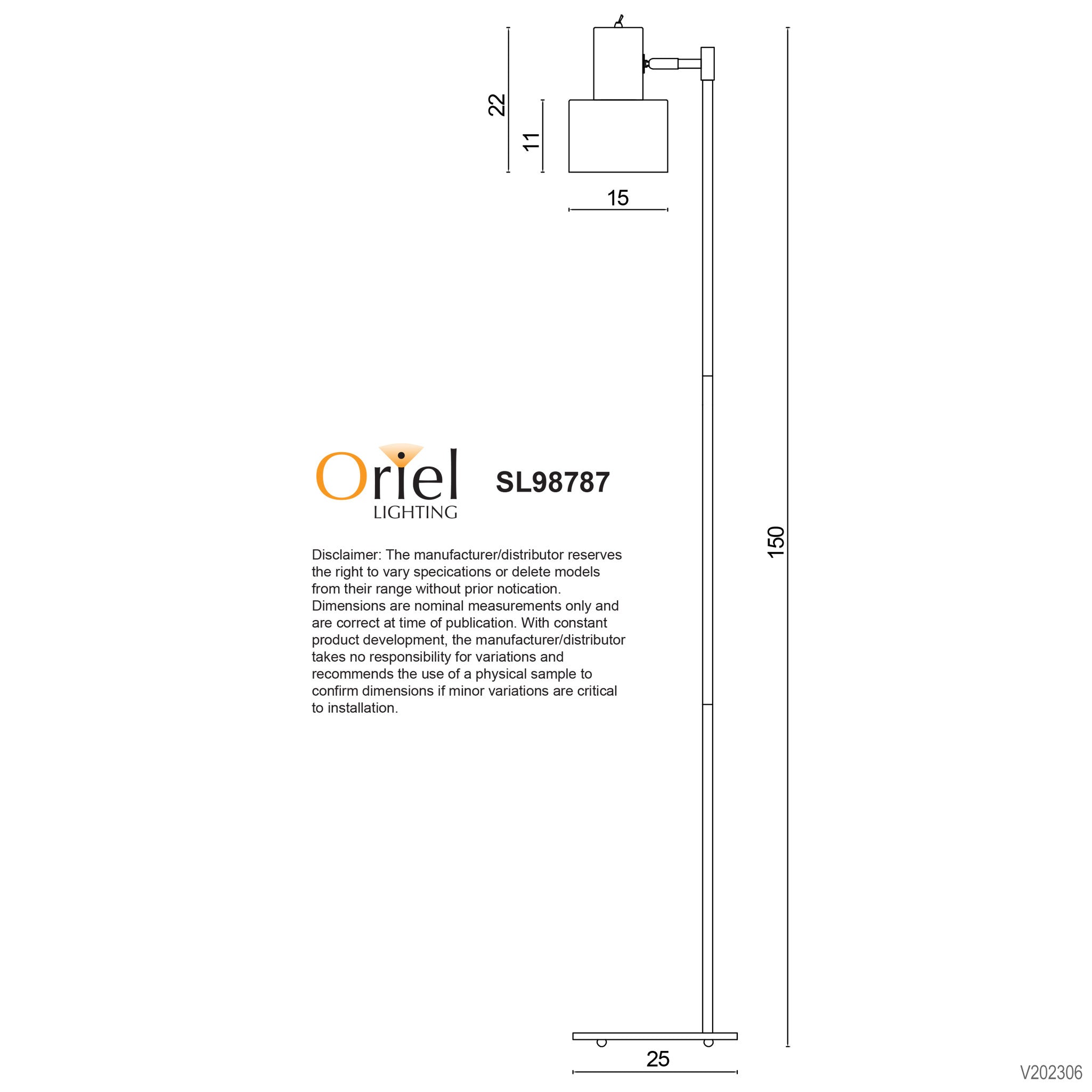 Ari Black & Brushed Copper Mid-Century Floor Lamp