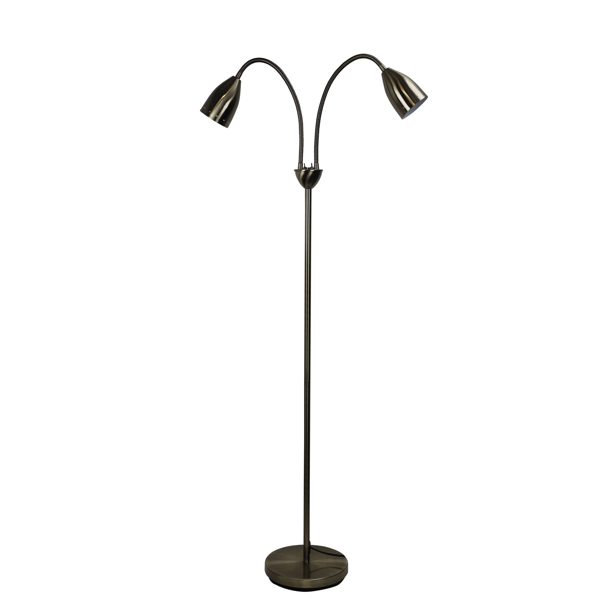 Stan Twin Flexible Neck Lamp Antique Brass