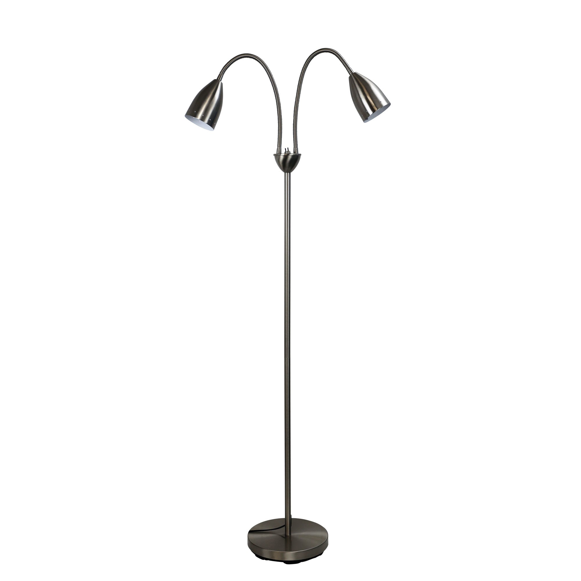 Stan Twin Flexible Neck Lamp Brushed Chrome