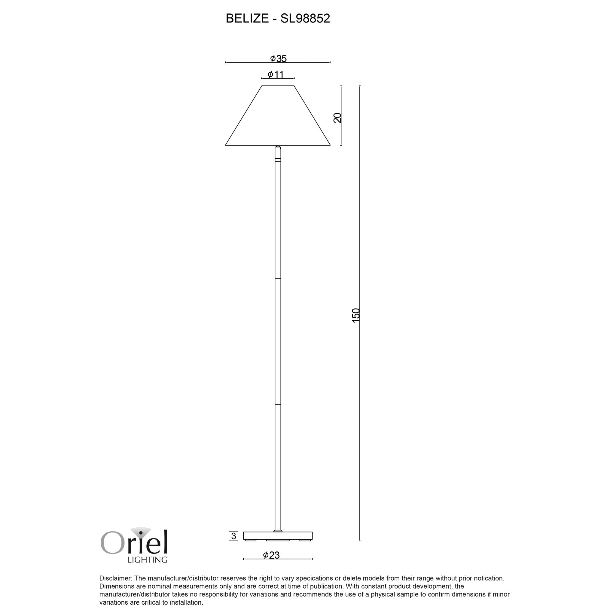 Belize White and Rattan Floor Lamp