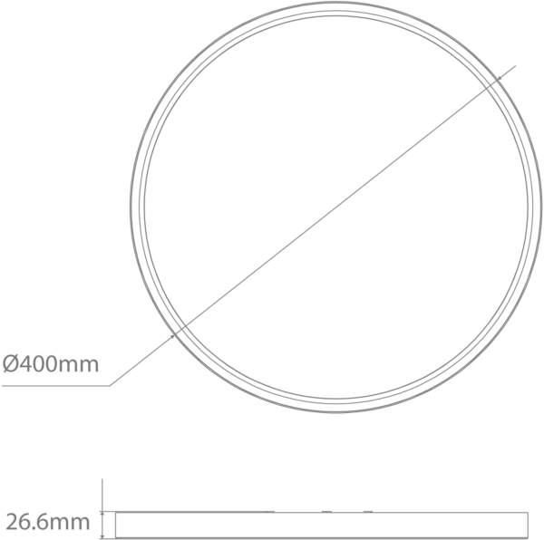 Slenda Round 400mm 15/24W LED Oyster