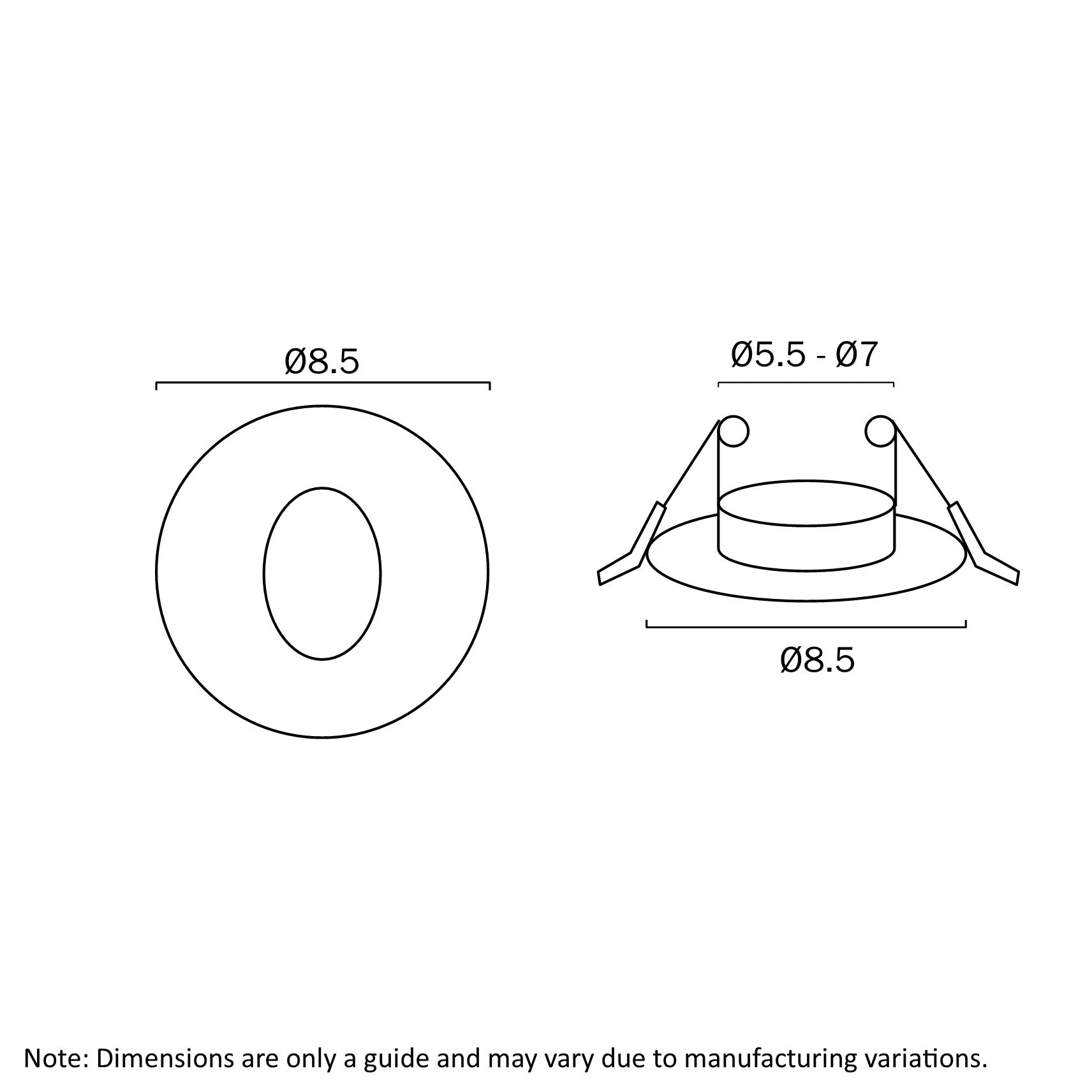 Snap White or Black 3W 4000K Round Stair Light