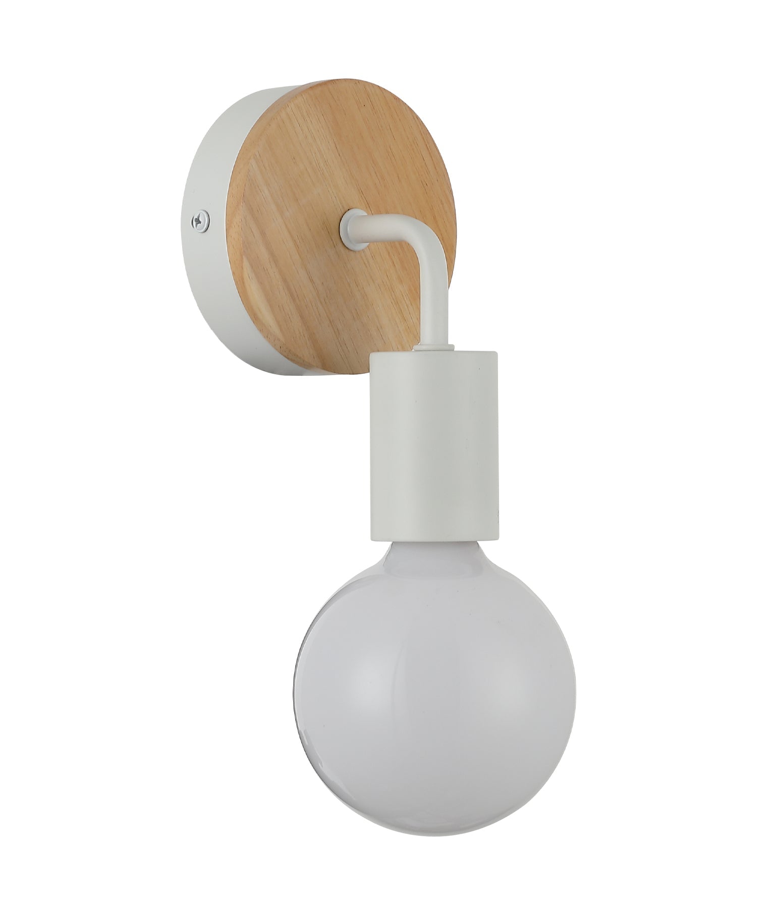 Solo: Interior Iron Bracket with Round Wood Highlight Wall Lights