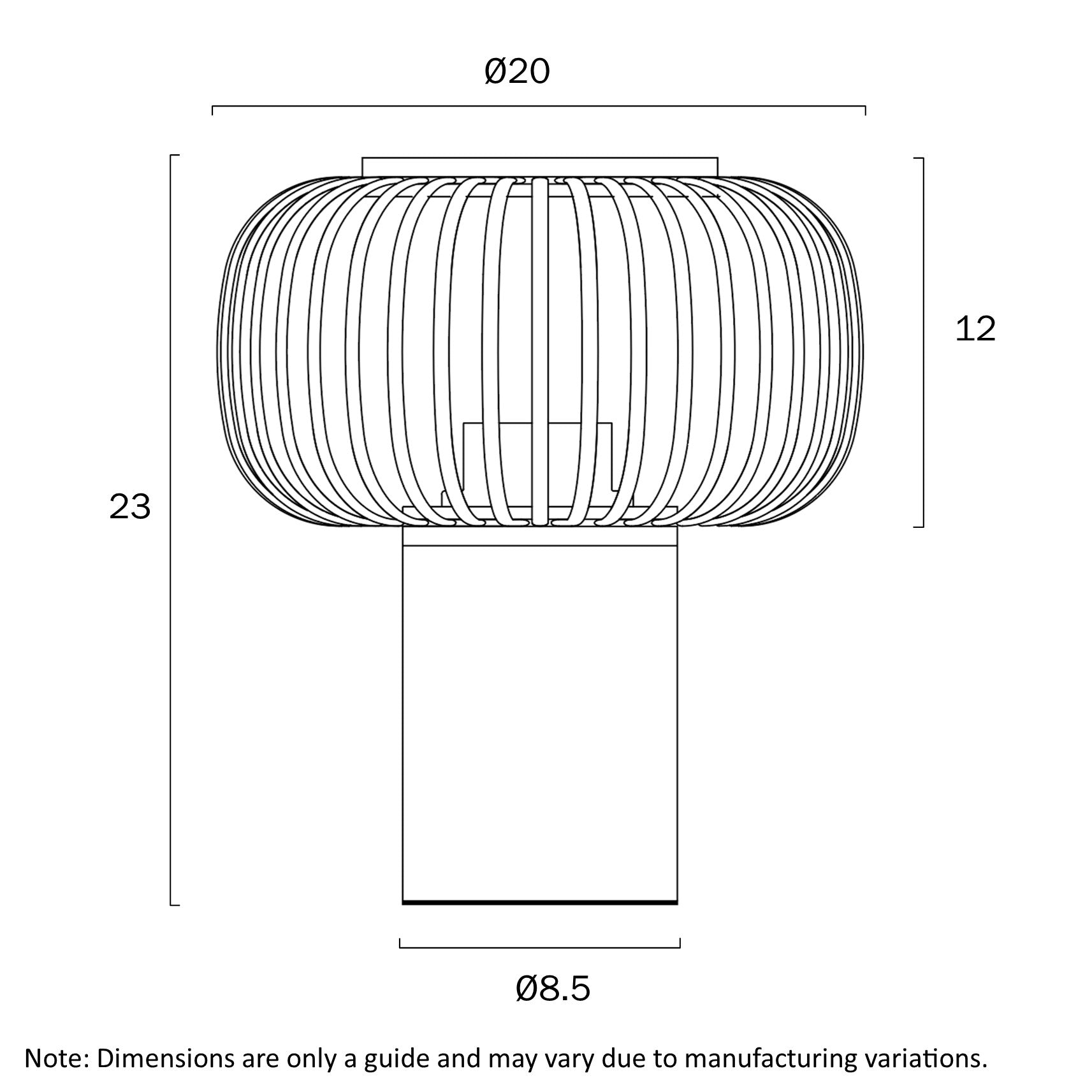 Sorens 20 Black with Natural or Brown Bamboo Table Lamp