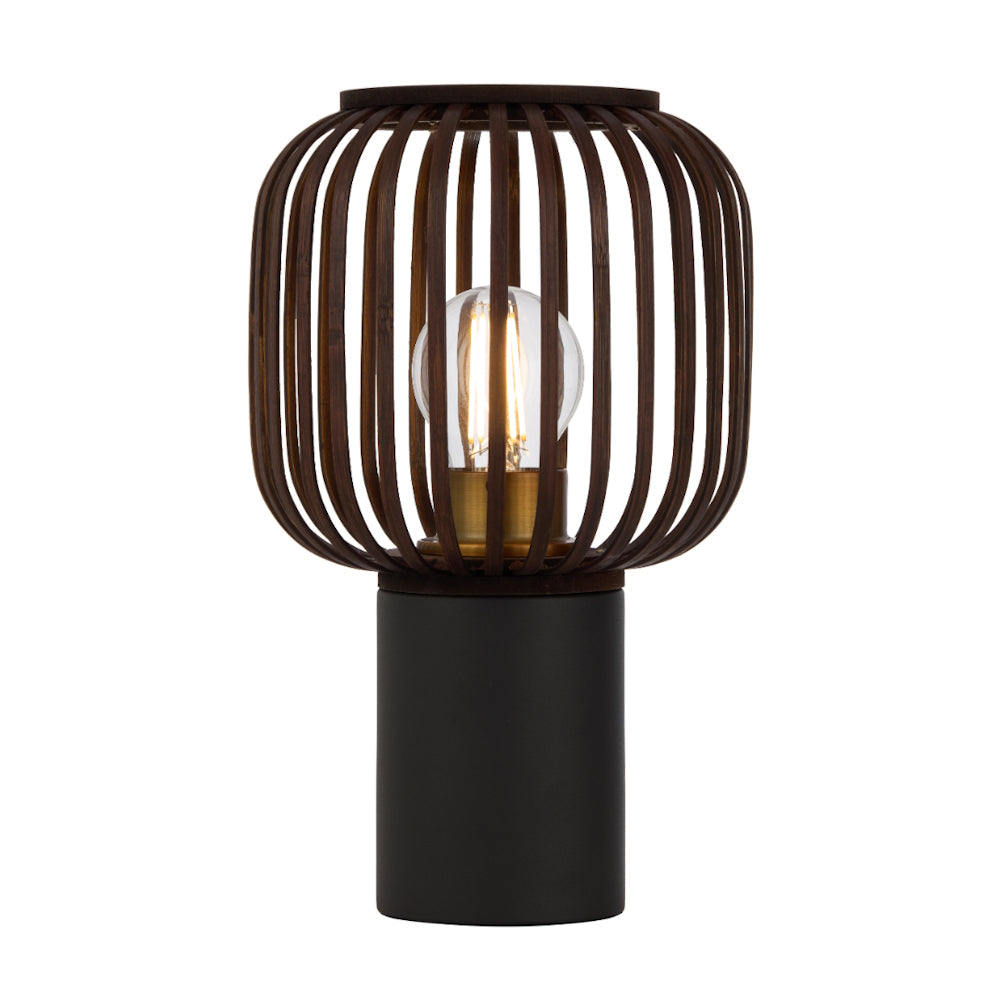 Sorens 17 Black with Natural or Brown Bamboo Table Lamp