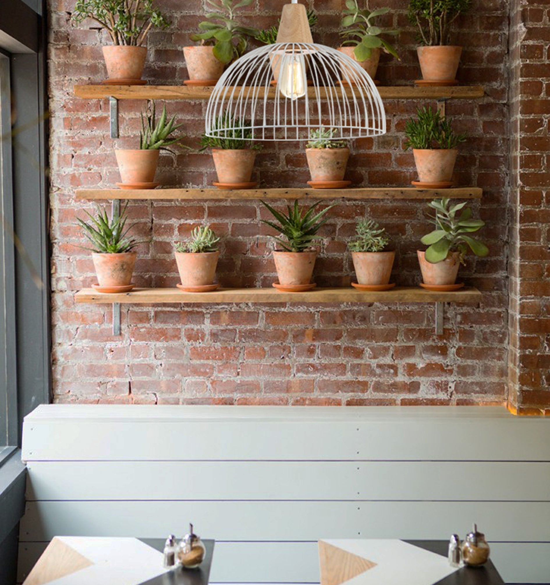 STRAND: Iron and Wood Dome Cage Pendant Lights