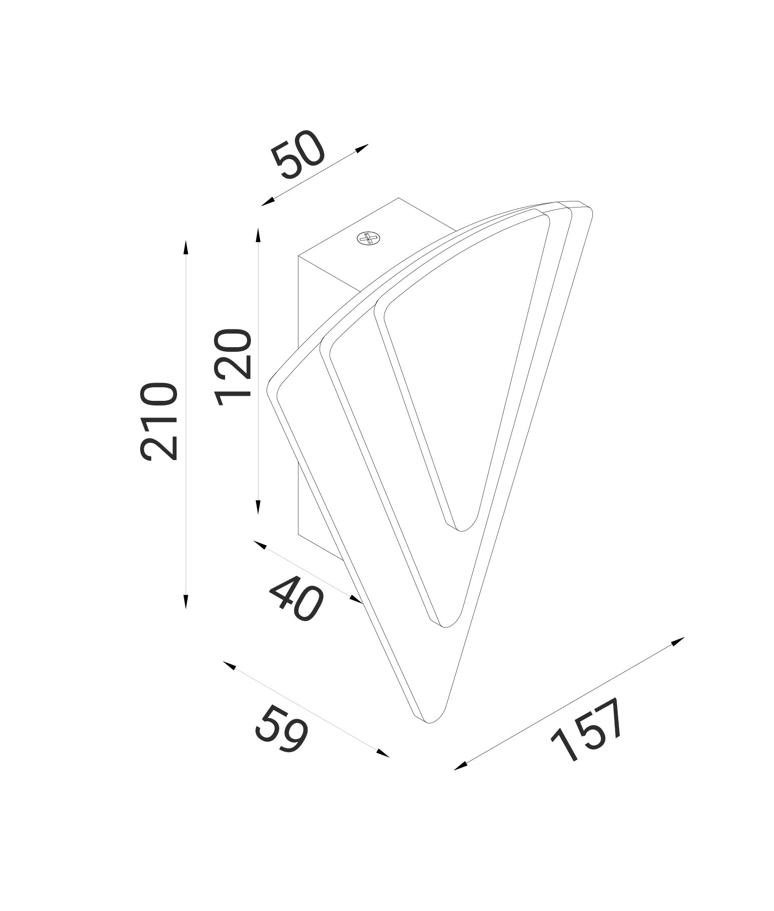 SURAT: City Series LED Dual-CCT Interior Triangular Dimmable Wall Light