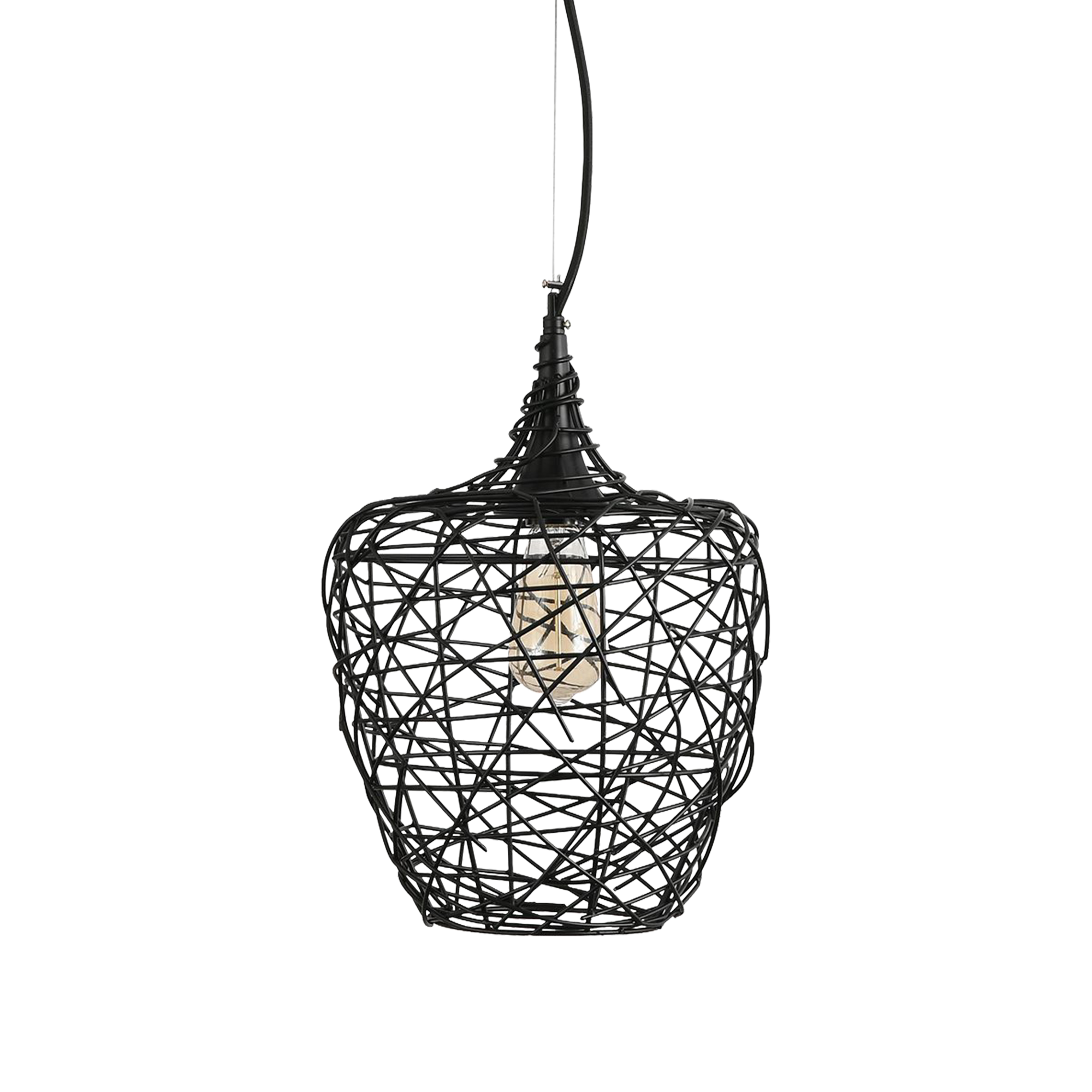 Weave 1 Light E27 Woven Iron Pendant