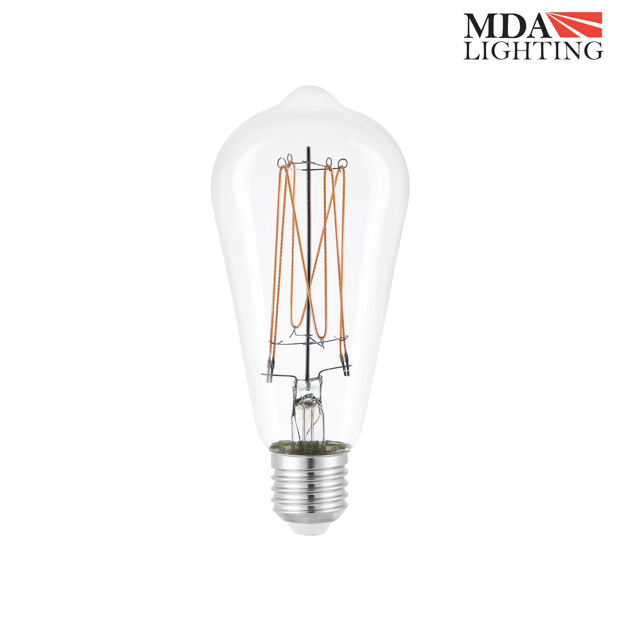 ST64 6W LED E27 2300K Dimmable Clear Glass Filament Lamp