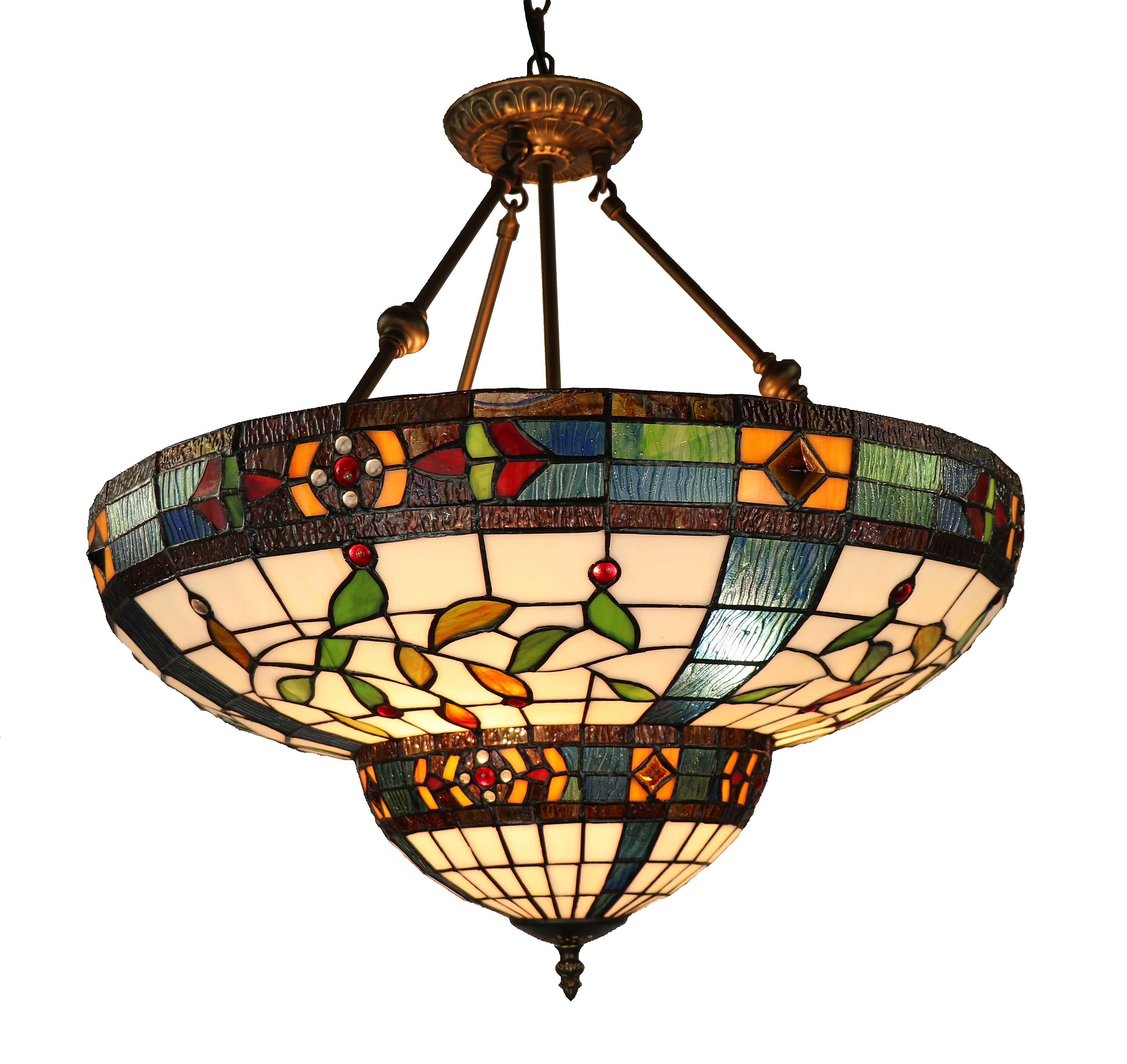 22”(shade diameter) floral pendent lamp