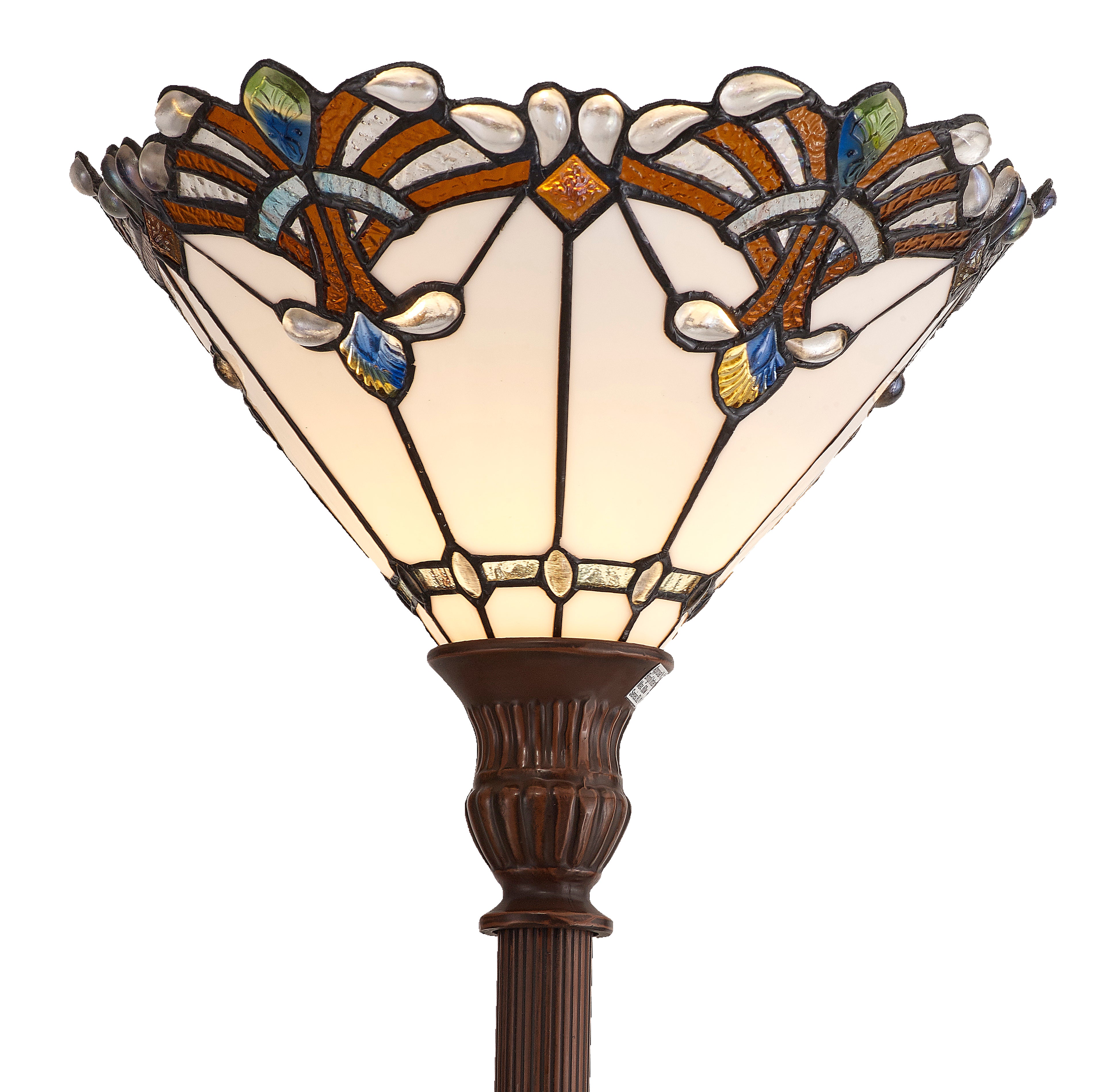 13” white panel style with butterfly knots uplighter