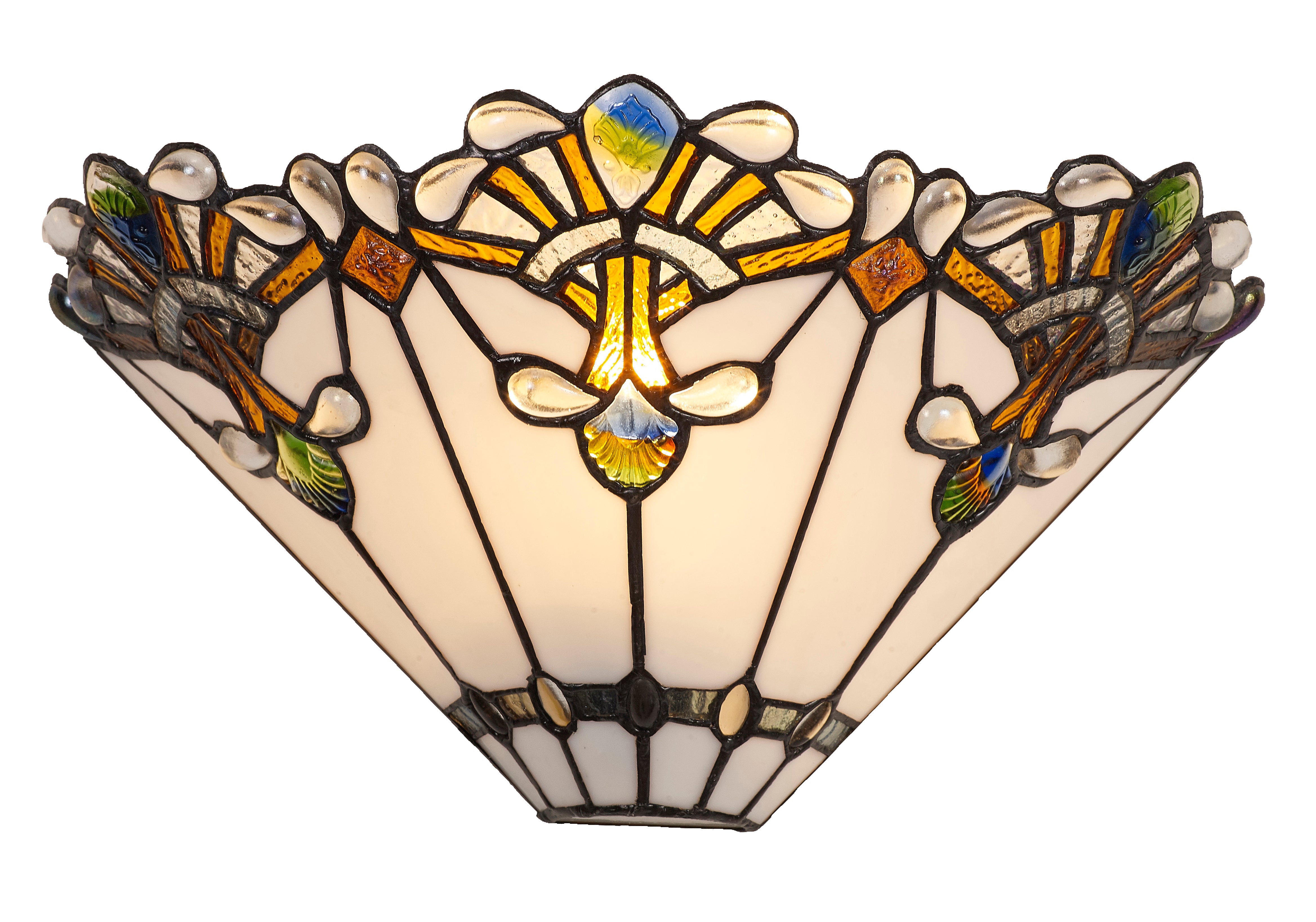 13” white panel style with butterfly knots wall lamp