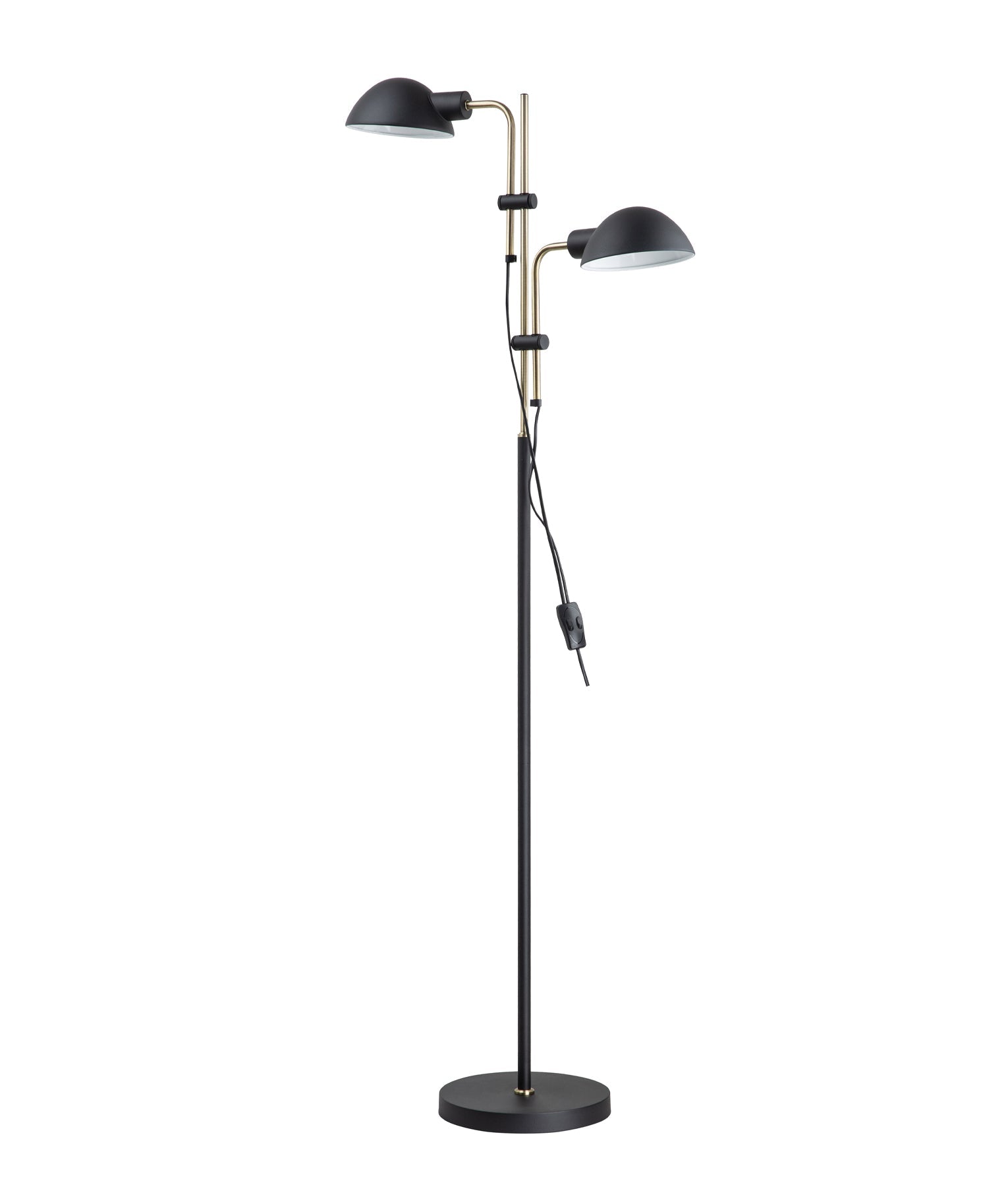 Tettu: Adjustable Height Swivel Head Sand Black Floor Lamps