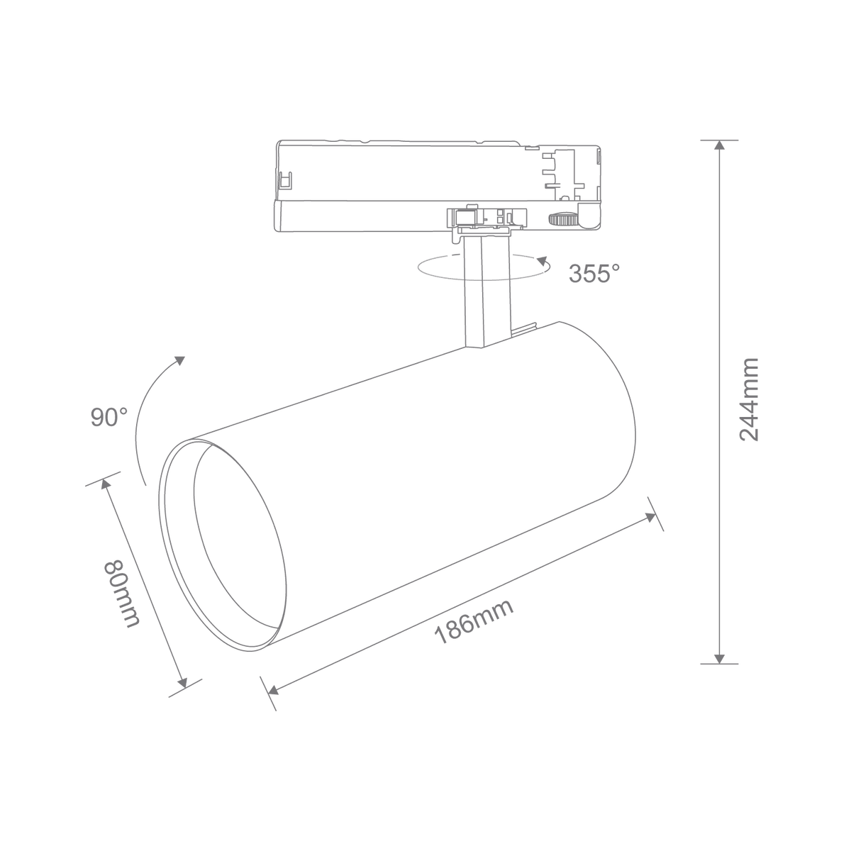Thor-Pro 32W TRIO Dim 36° 3 CCT Track