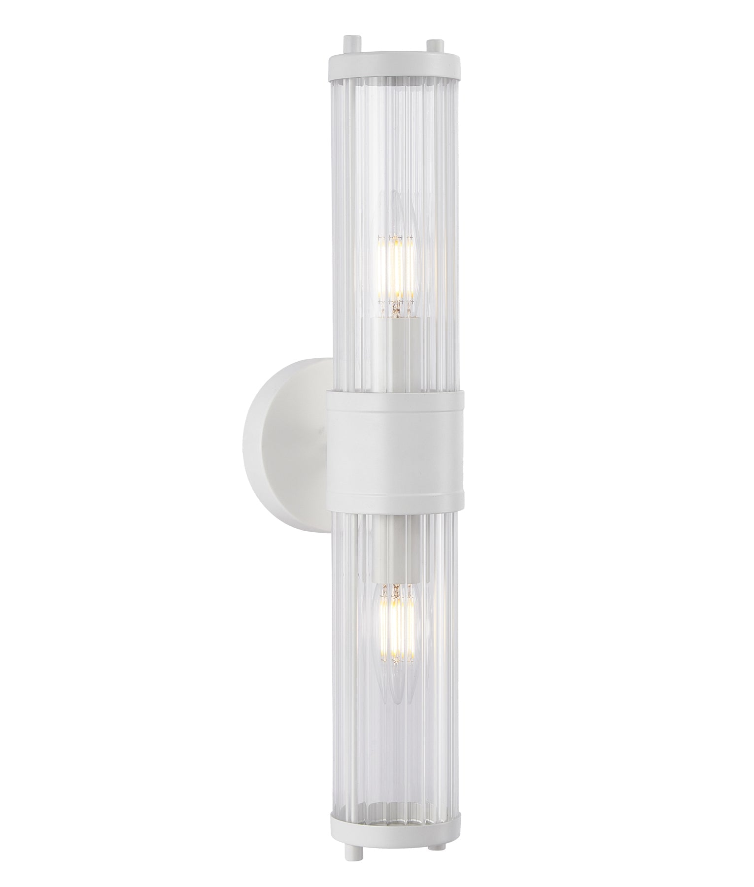TIEMPO: Interior Up/Down Tubular Clear Glass Wall Lights