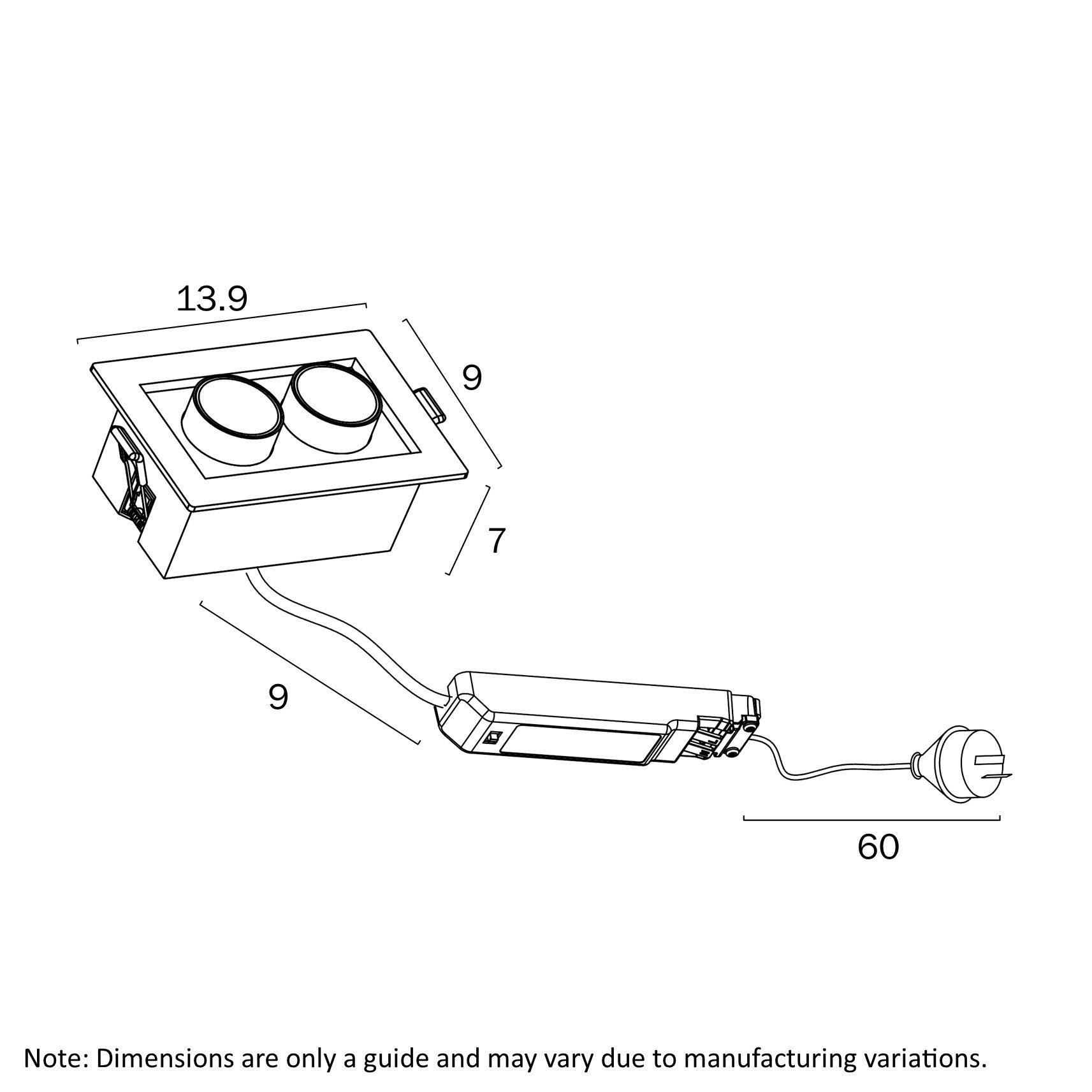 Tilda White 2x5W CCT Adjustable Recessed Downlight