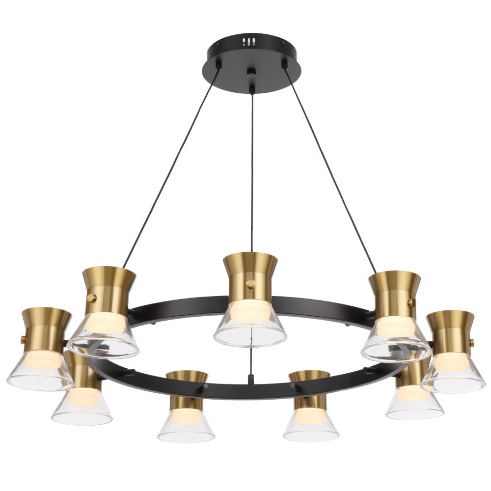 Tipico Gunmetal or Gold 9x6W 3000K Pendant Light