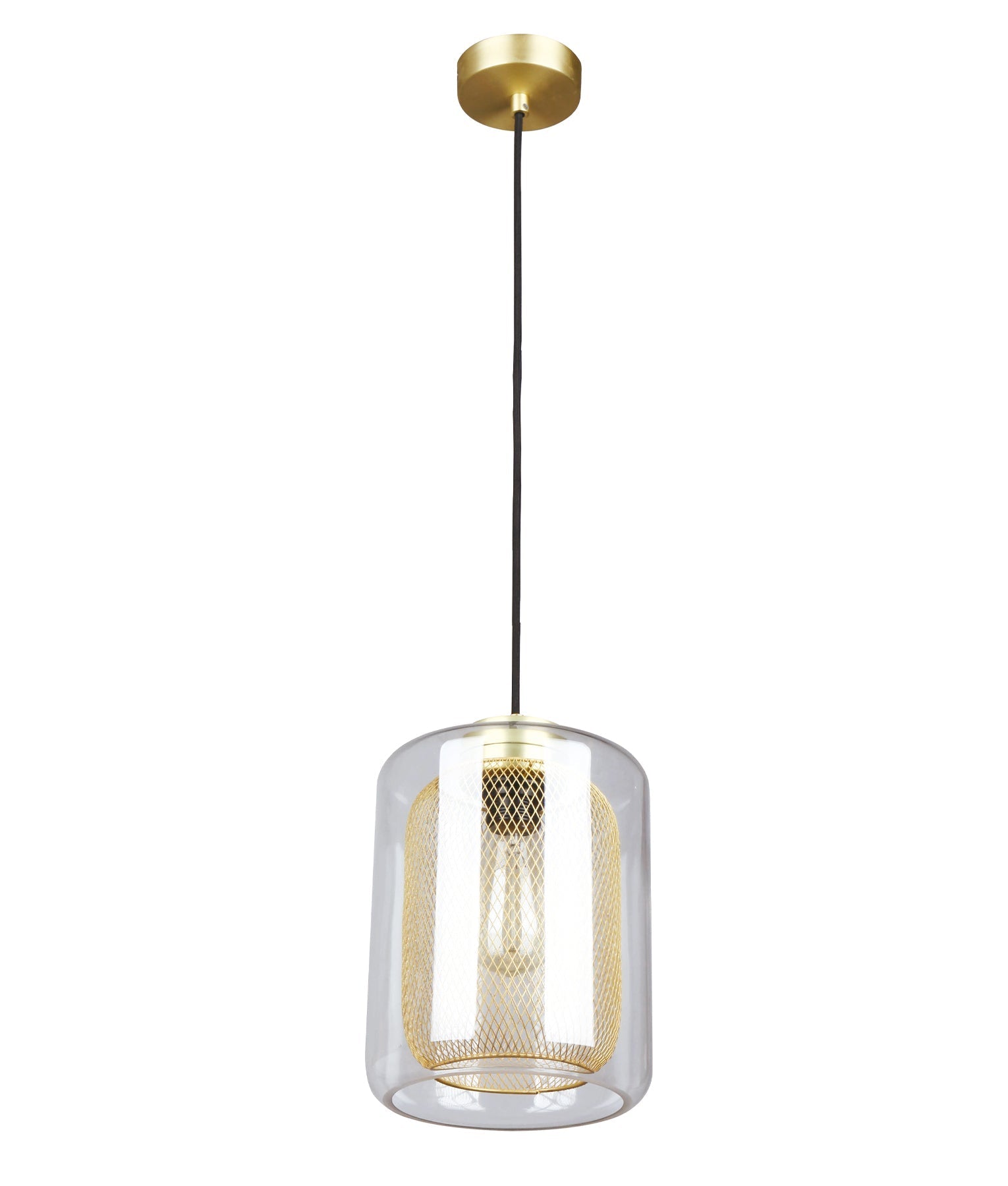 TONO: Mesh Internal & Clear Glass Oblong Pendant Lights