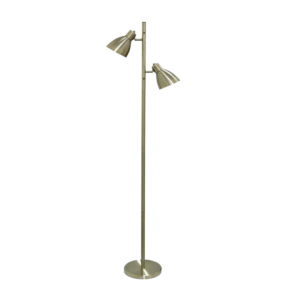 Torres Nickel or Antique Brass 2 Light Floor Lamp