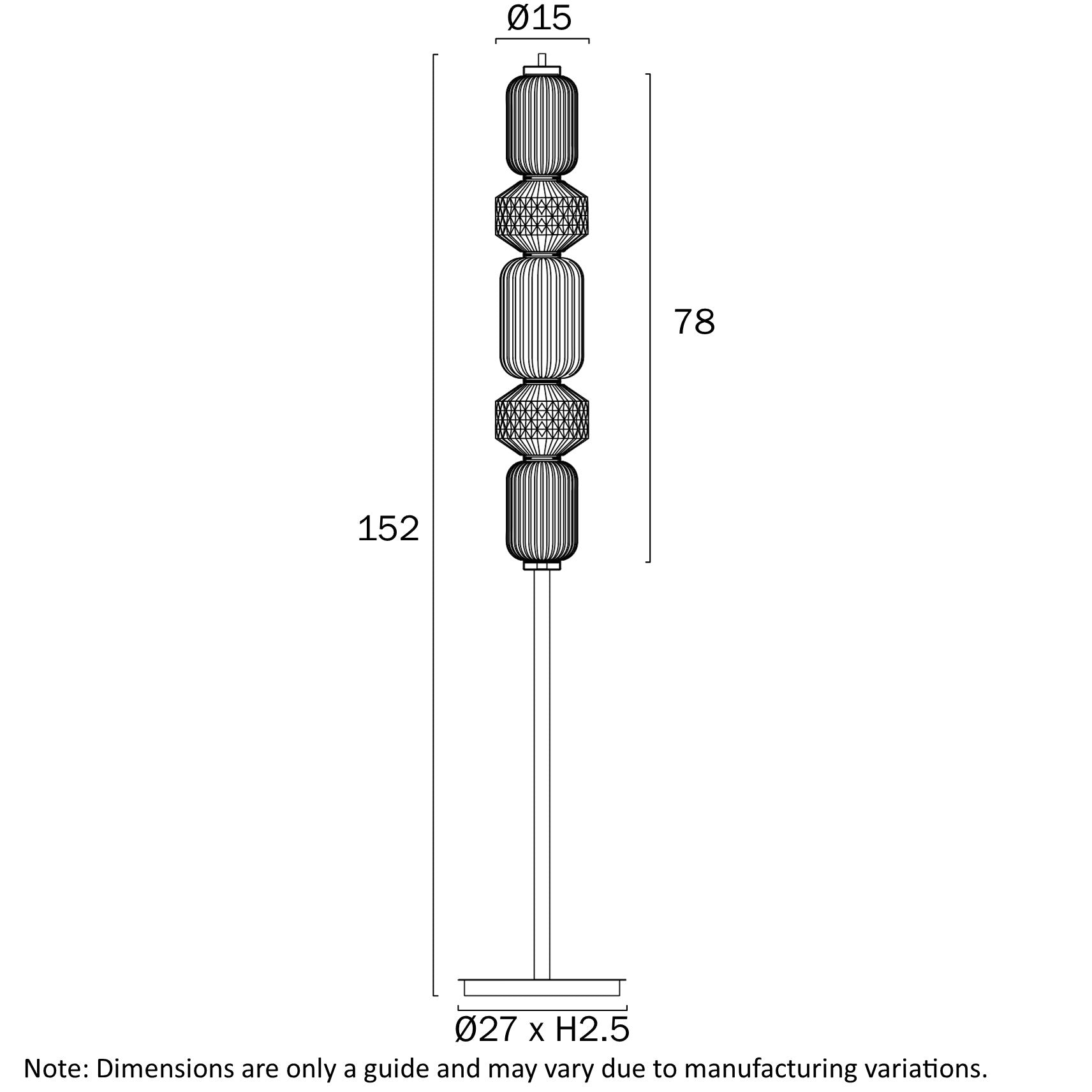 Torso Brass or Black 26W 3000K Floor Lamp