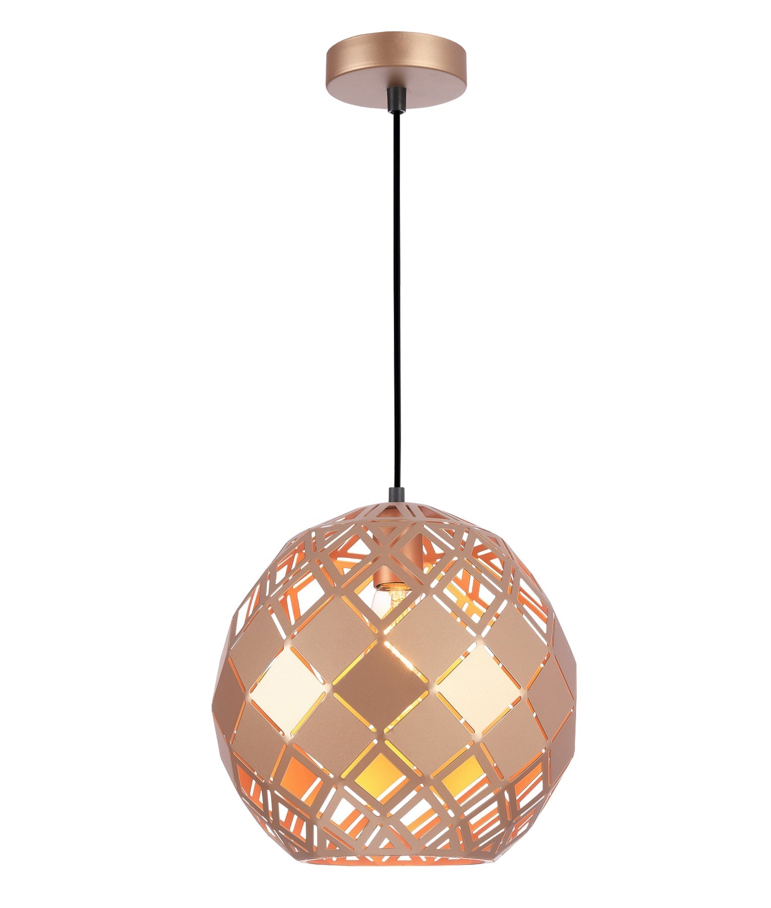 TUILE: Interior Large Embossed Tiled Iron Wine Glass Shape Pendant Lights