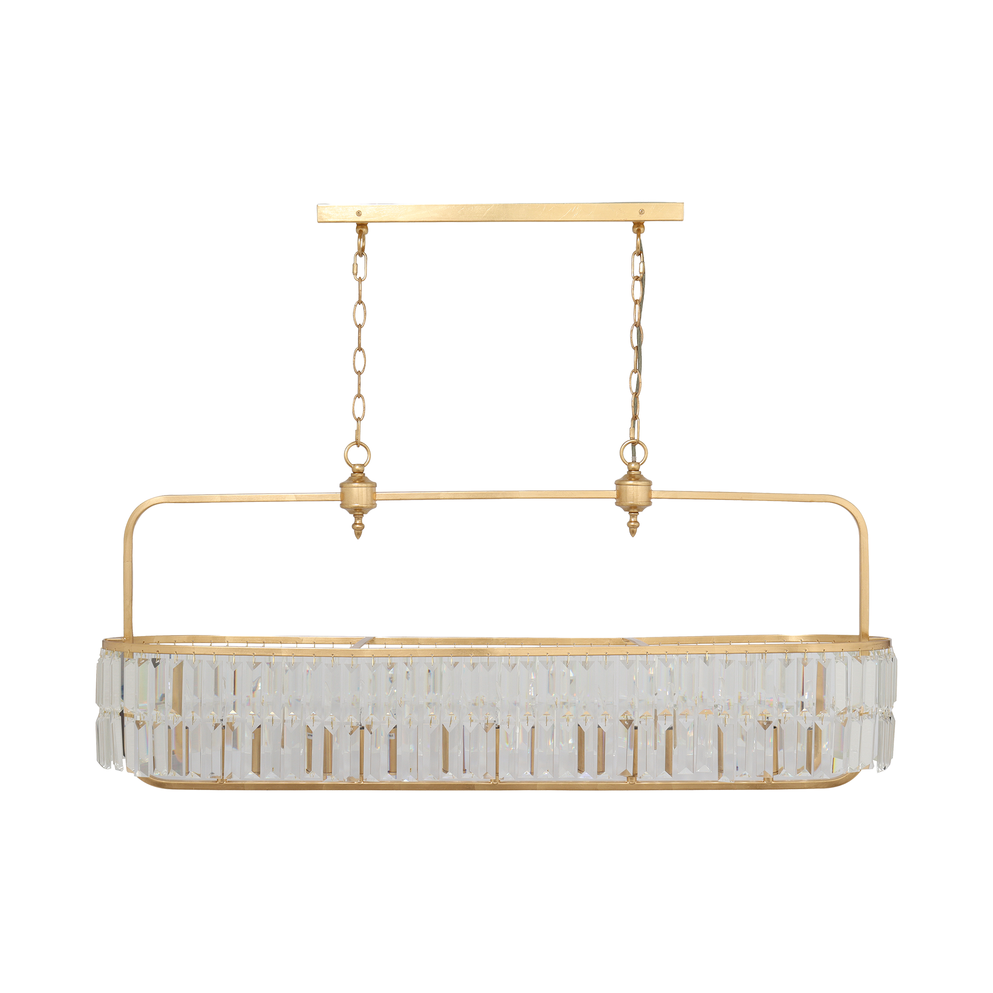 Tilly L E14 Crystal Pendant Gold Leaf