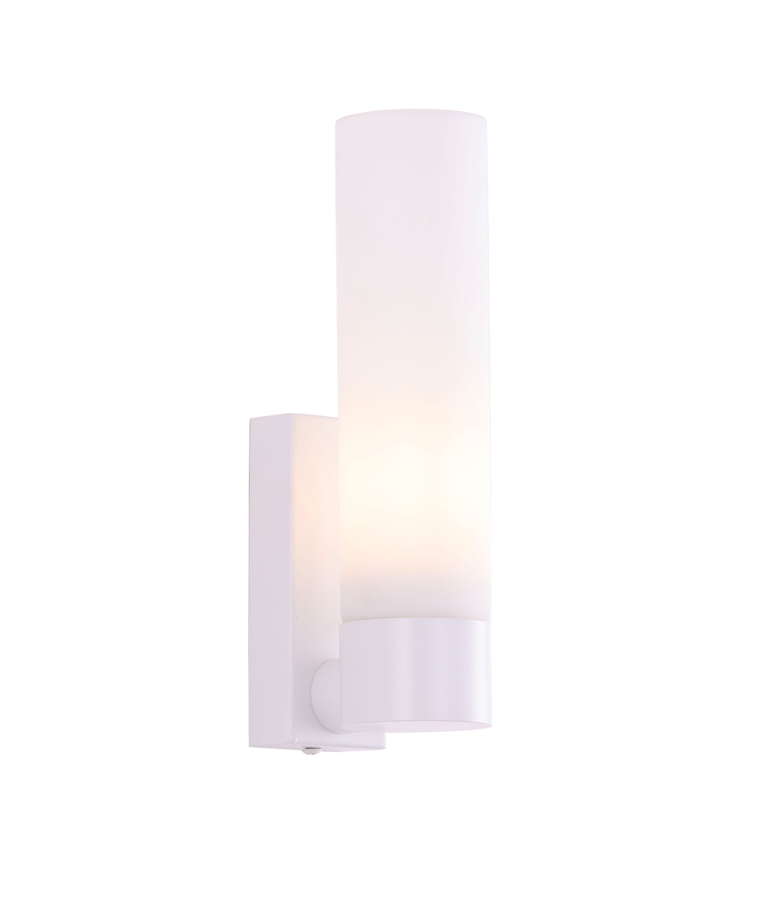 Vara: Interior Tubular Up Opal Glass Wall Lights