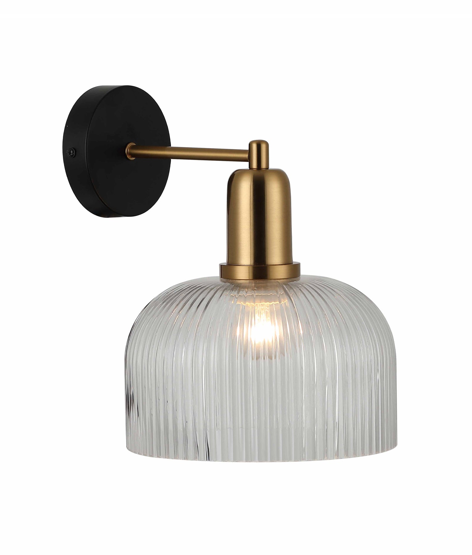 Vintaj: Interior Dome Glass with Antique Brass Highlight Wall Lights