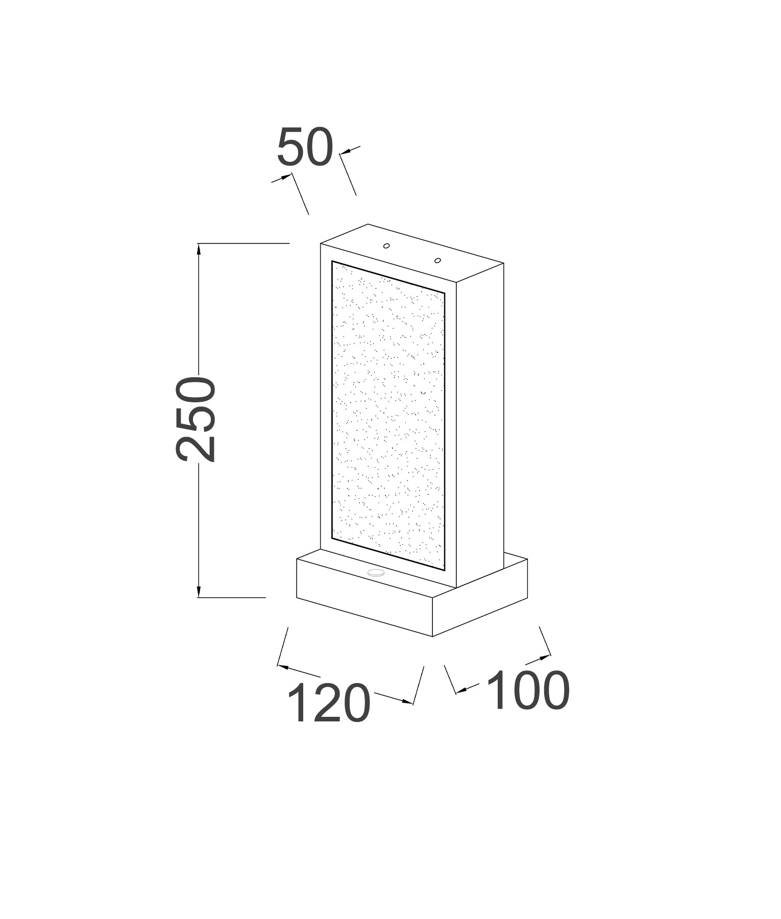 Zeigel: Interior LED Rectangular Textured Ice Glass Diffuser Table Lamps