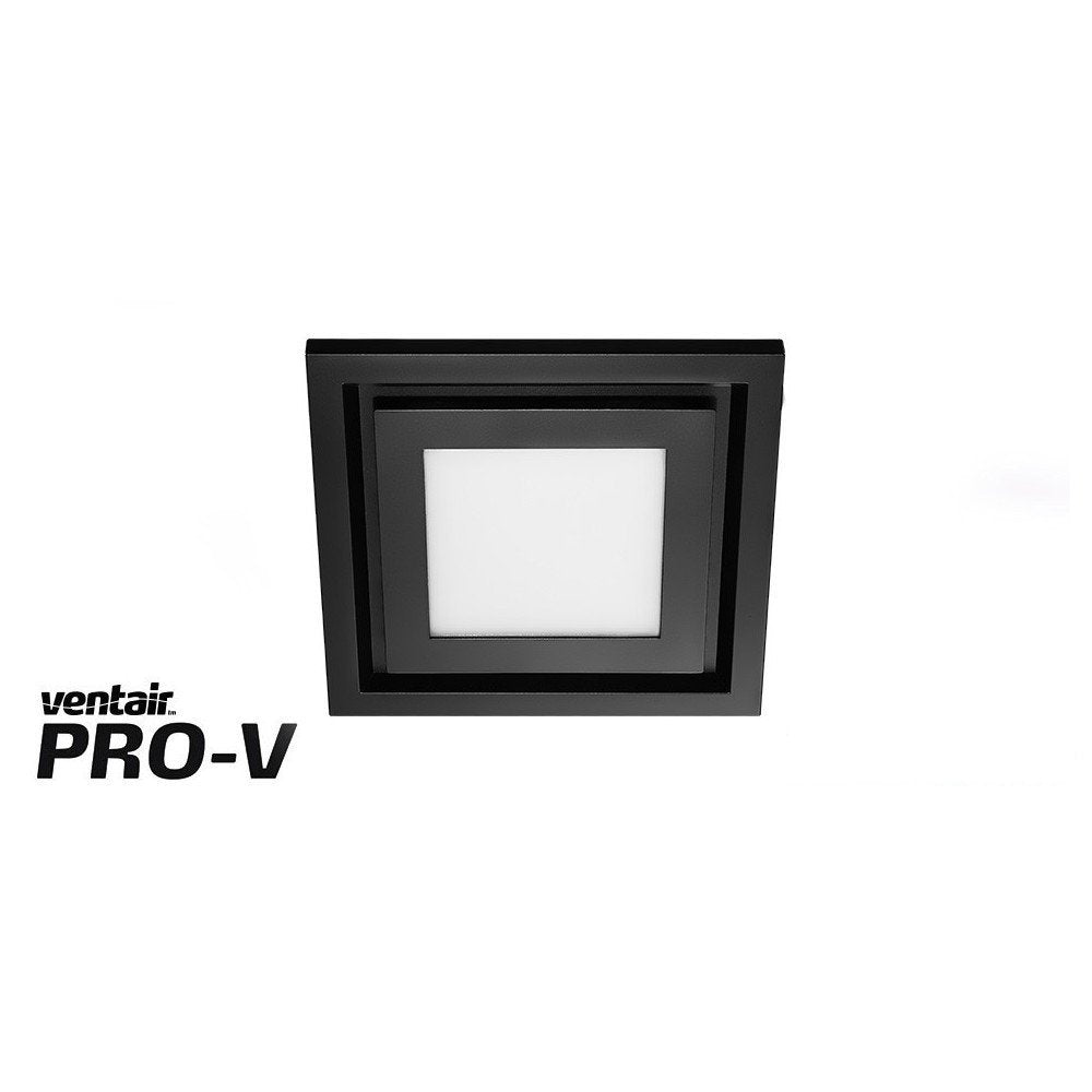 Airbus 250 Exhaust Fan with 14w LED Light with Black Square Fascia