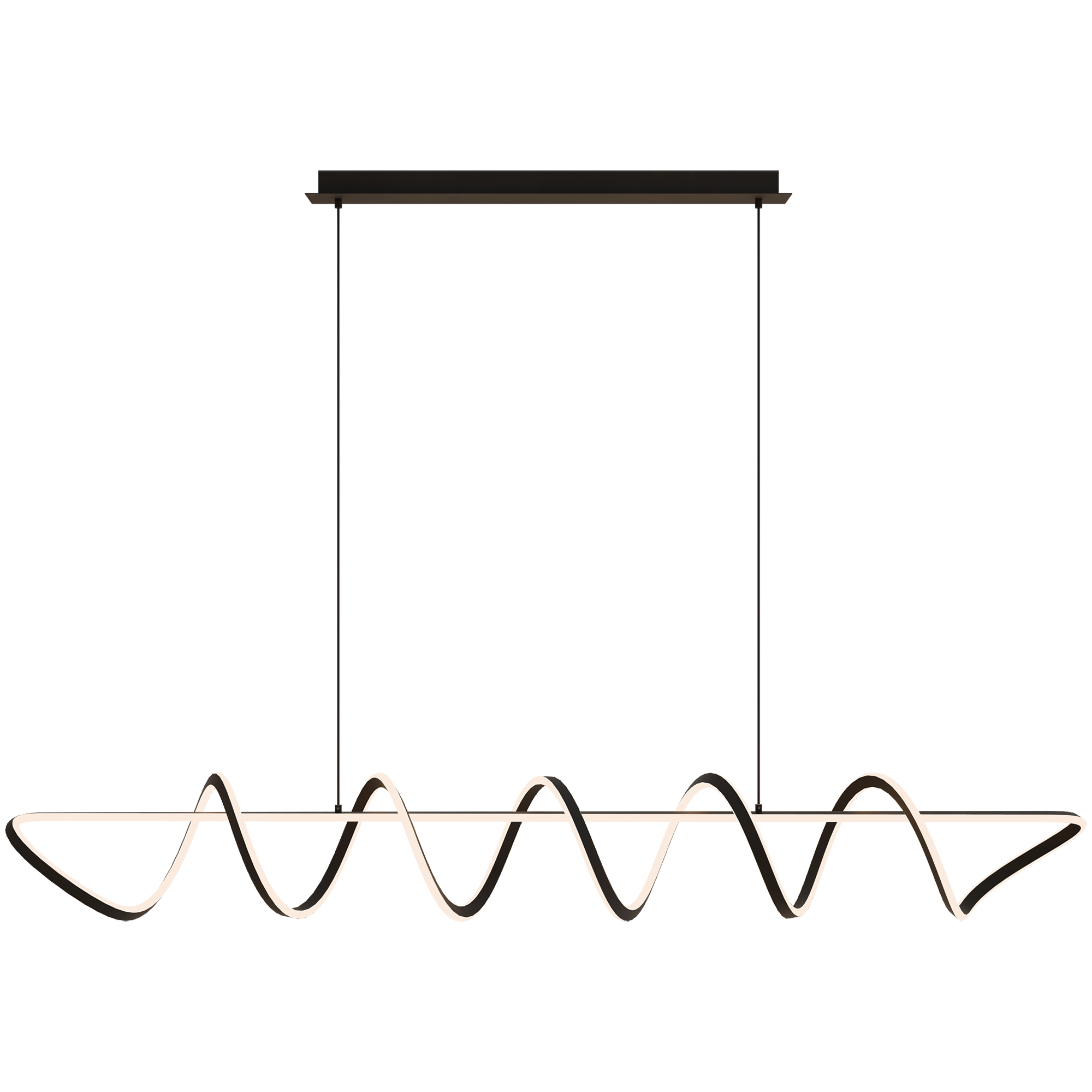 Bulbul Black 110W 2000mm CCT Linear Spiral LED Pendant