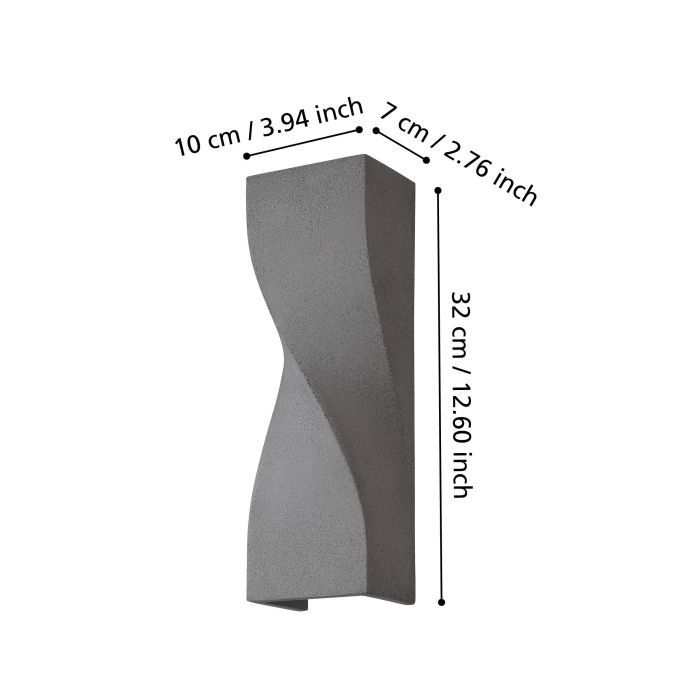 Meryl Wall Light 2X5W GU10 Tri-Colour Sand Black