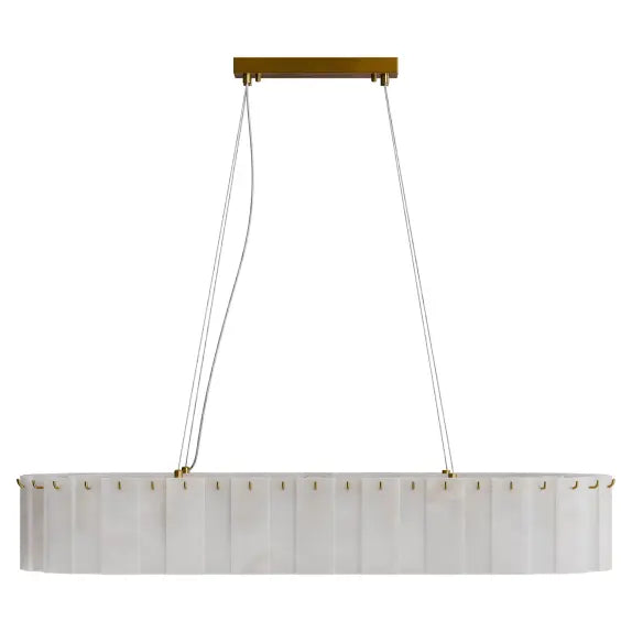 Mirage 1000mm Linear Glass Kit - 14 Head E14 Brass frame with Glass Decor Stainless steel suspension Two Boxes (MIP-100LN-14-E14-BR) F & ( MIP-100LN-14E14-GL) 2M Drop -IP20
