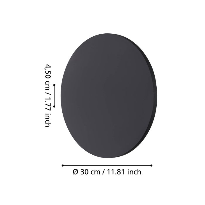 Orlando Wall Light 16W LED Tri-Colour Black 300mm