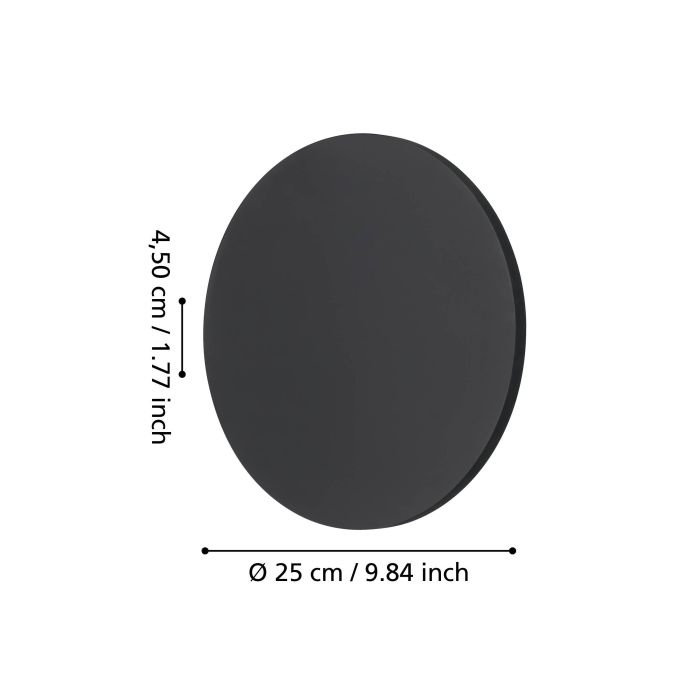 Orlando Wall Light 12W LED Tri-Colour Black 250mm