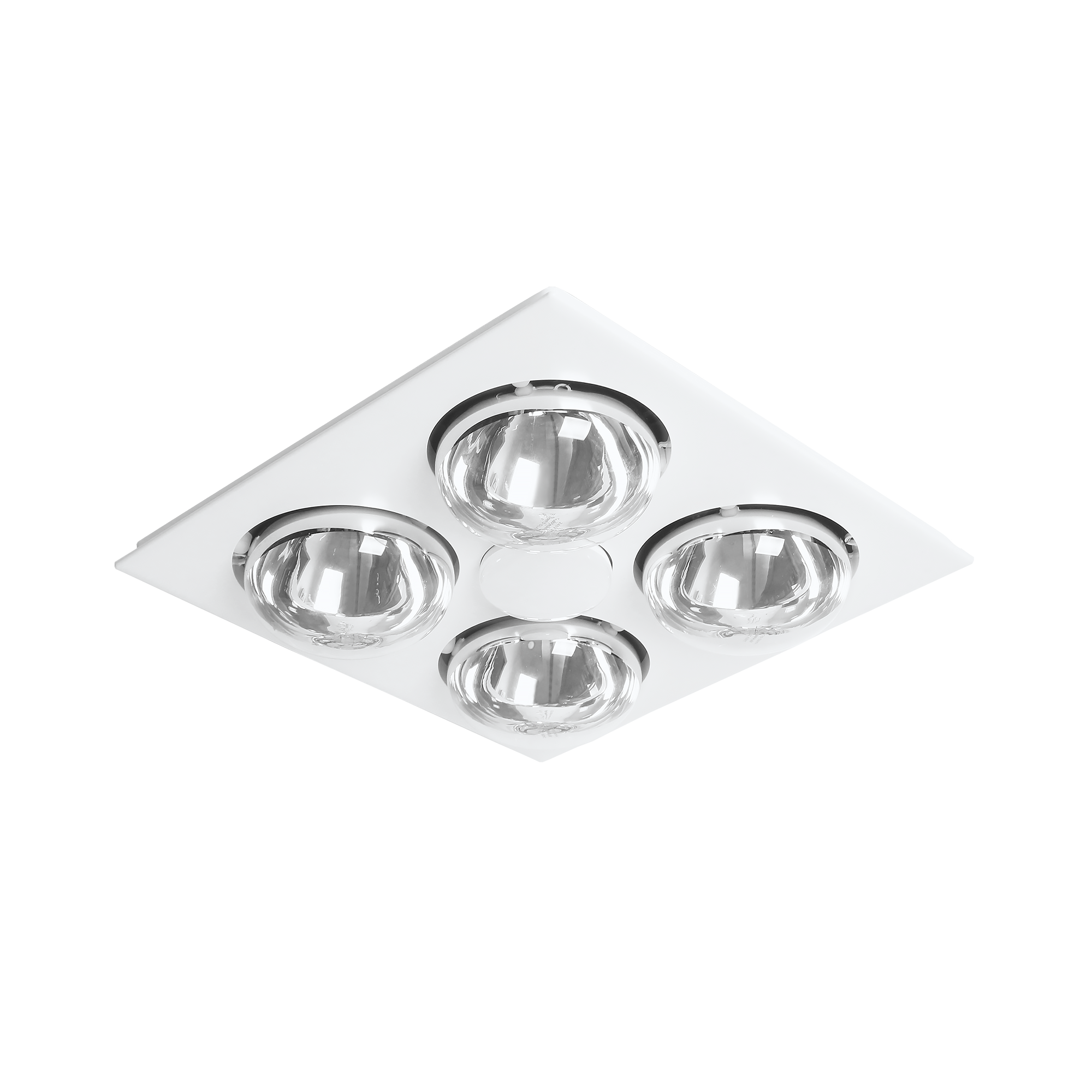 Striker 4 Heat 3 in 1 Bathroom Heater Exhaust Fan & 8w R80 Tricolour LED Downlight White