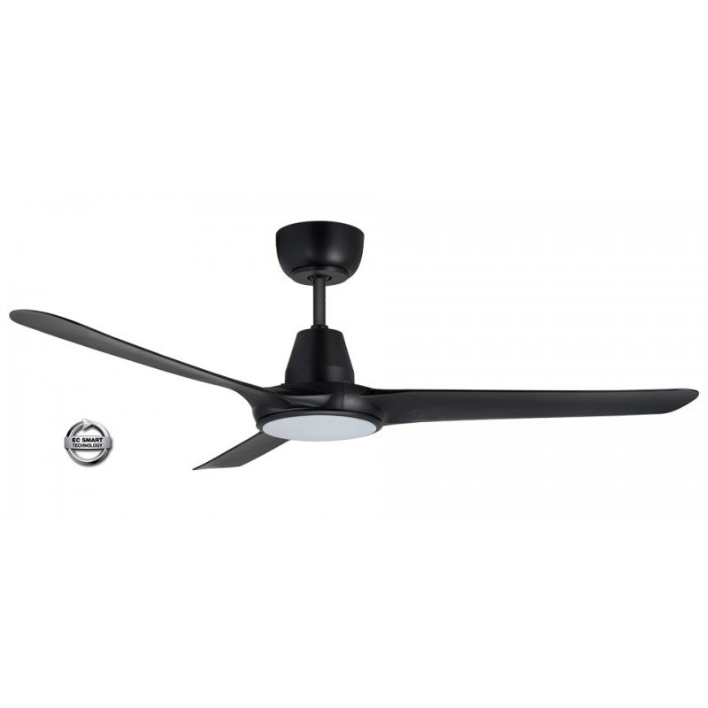 Ventair Spyda EC 56" (1250mm) Black Ceiling Fan with 20W LED Light