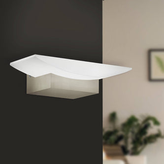 Eglo wall light on a dark feature wall