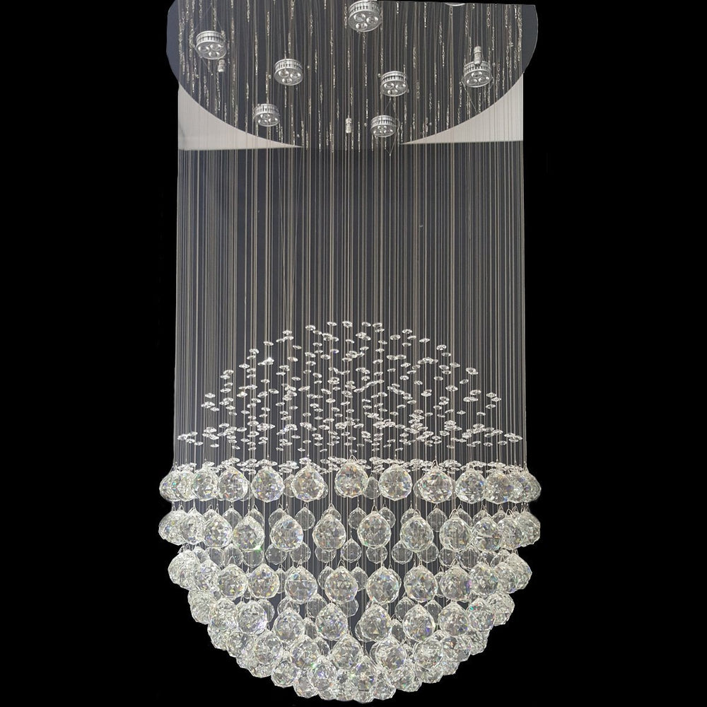 1 Tier Ball 600mm Crystal String Chandelier