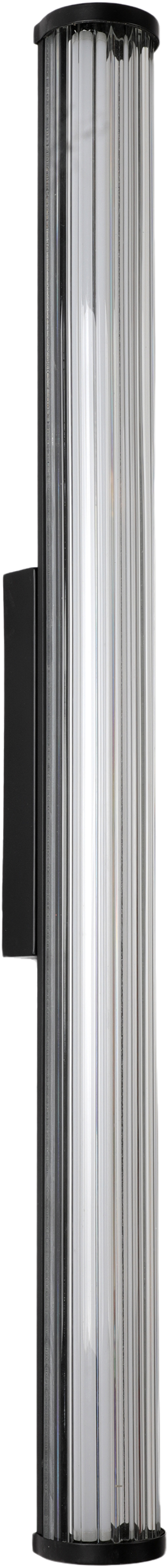 Junco Ribbed Glass 920mm LED Wall Light 22W TRI Colour Non-dimmable Black IP65