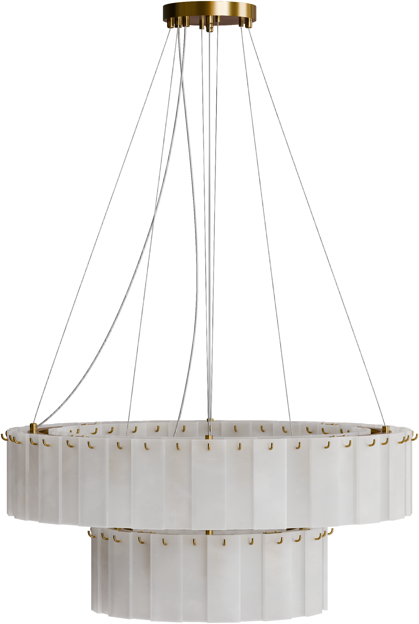 Mirage 800mm+450mm Round Alabaster Kit - 28 Head E14 Brass frame with Alabaster Decor 3M Drop IP20