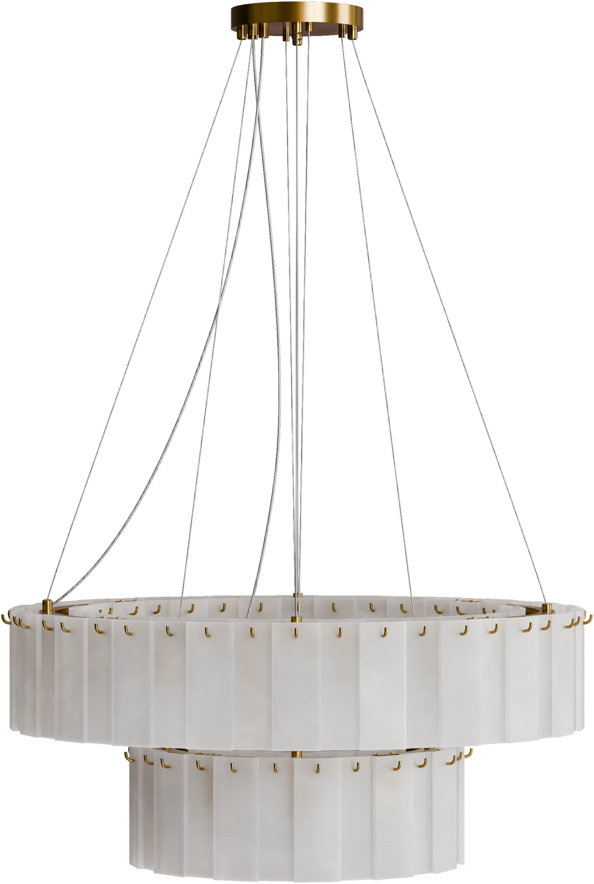 Mirage 800mm+450mm Round Alabaster Kit - 28 Head E14 Brass frame with Alabaster Decor 3M Drop IP20