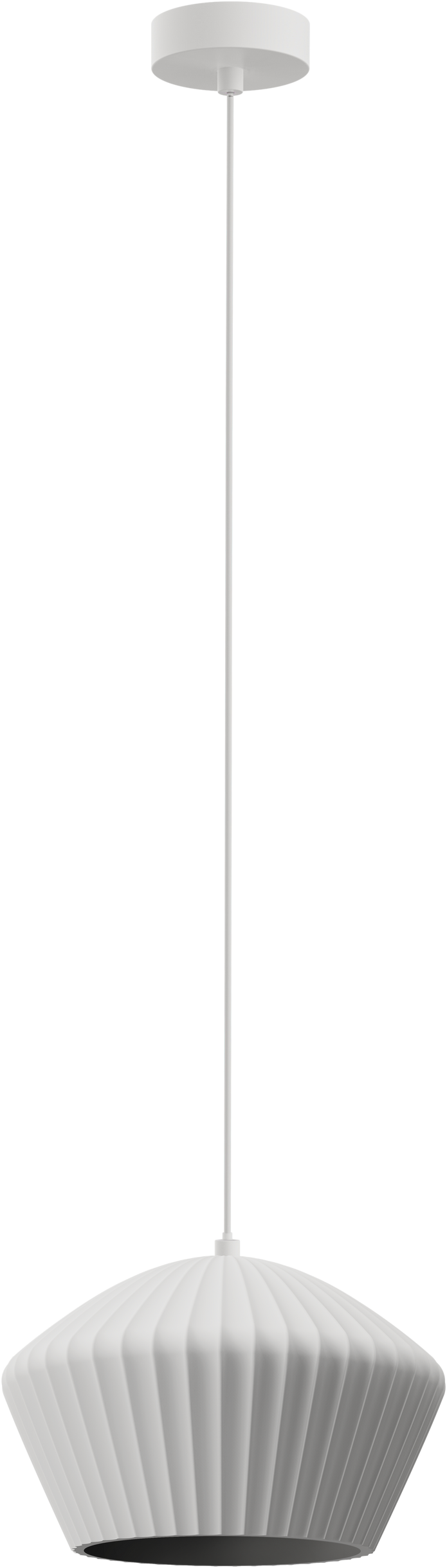Munia Ribbed Gypsum E27 Pendant Ø345mm White - Paintable surface IP20
