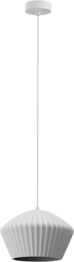Munia Ribbed Gypsum E27 Pendant Ø345mm White - Paintable surface IP20