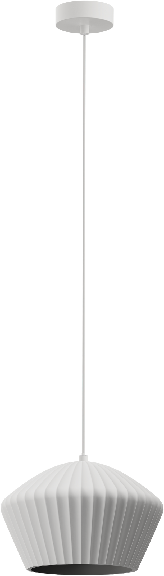 Munia Ribbed Gypsum E27 Pendant Ø345mm White - Paintable surface IP20