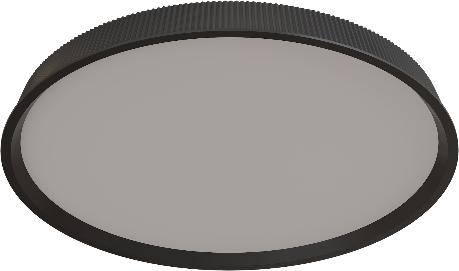 Kinglet 630mm Ribbed LED 75W CTC/Oyster Tri Colour Dimmable Black IP20
