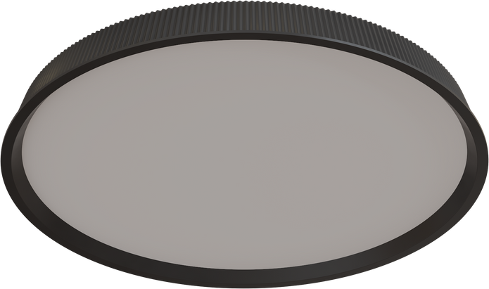 Kinglet 630mm Ribbed LED 75W CTC/Oyster Tri Colour Dimmable Black IP20